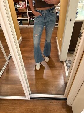 MISS ME DENIM Blue Distressed Flared Jeans